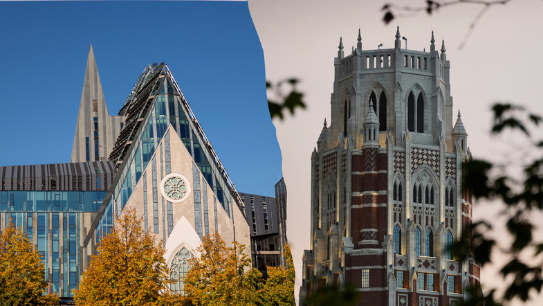 Hauptgebäude der Universität Leipzig und des Turms der Vanderbilt University