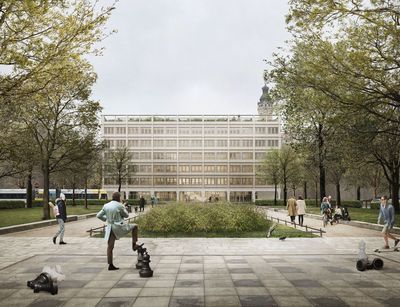 Architektur-Rendering des geplanten Global-Hub-Gebäudes