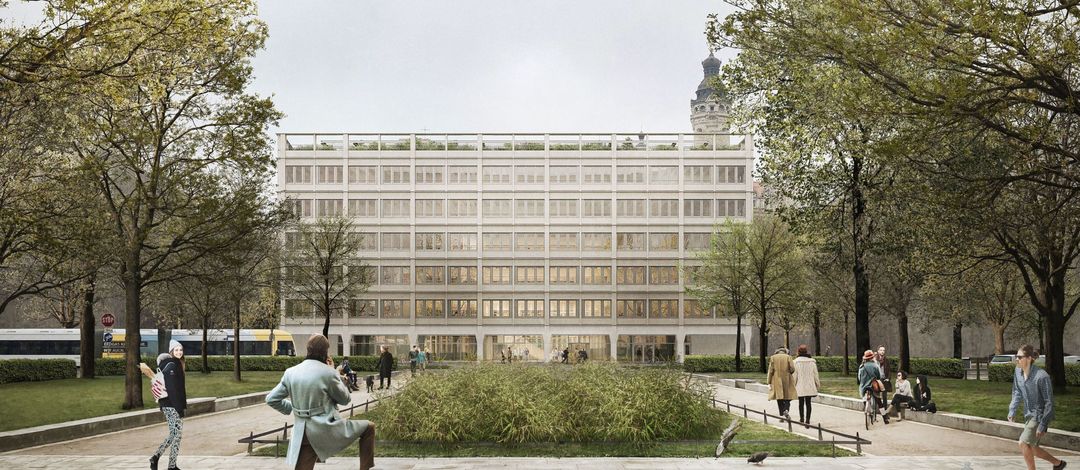 Architektur-Rendering des geplanten Global-Hub-Gebäudes
